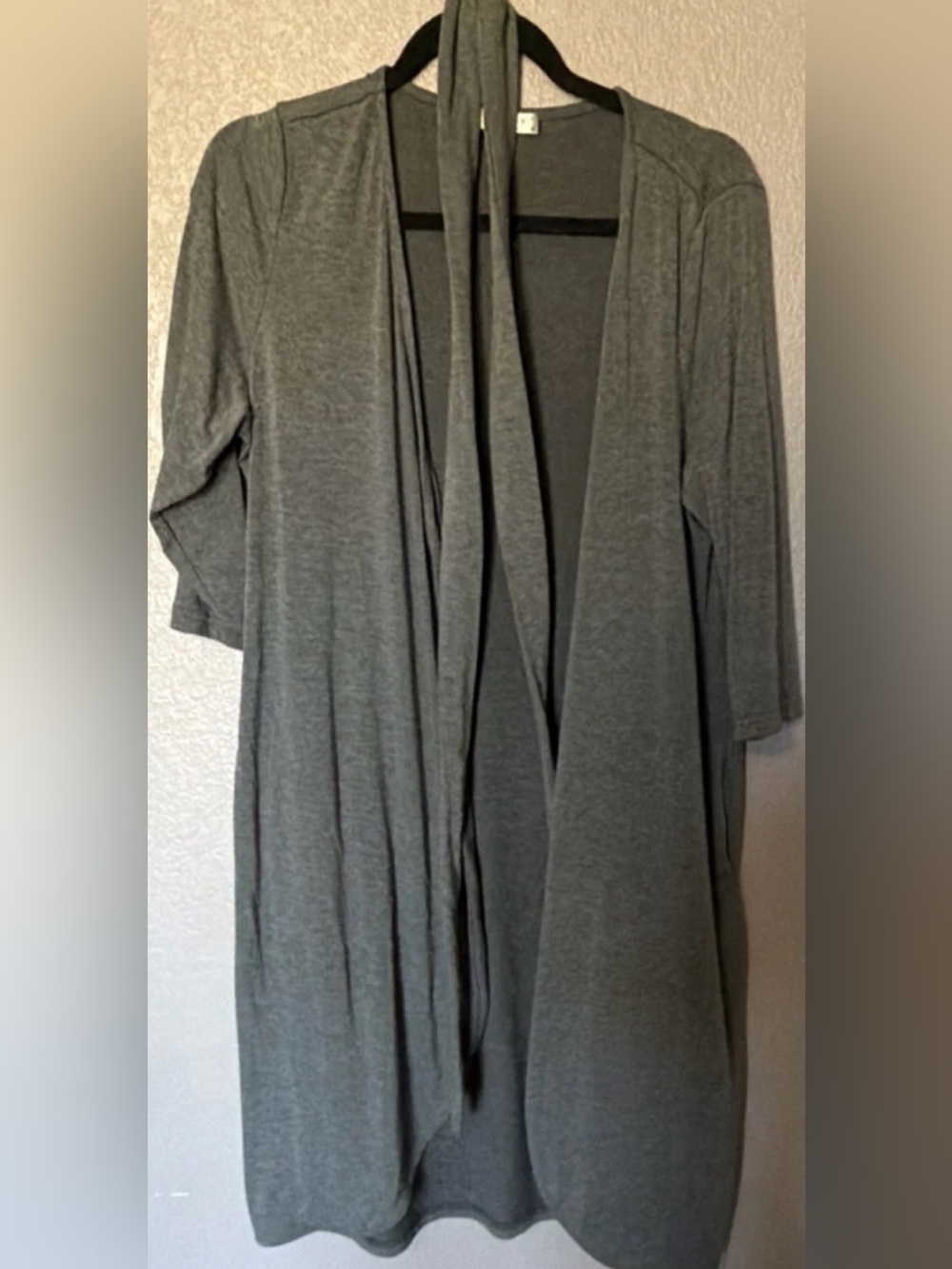 Open-Front Longline Cape Cardigan - Gray